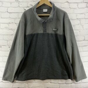 Columbia Fleece Jacket Sz XL Henley Pullover Gray